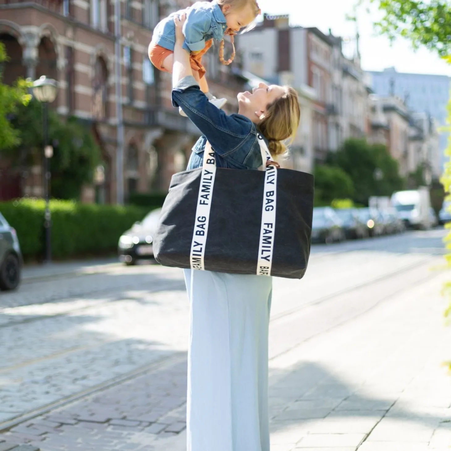 Childhome Sac à langer Family Bag signature canvas black