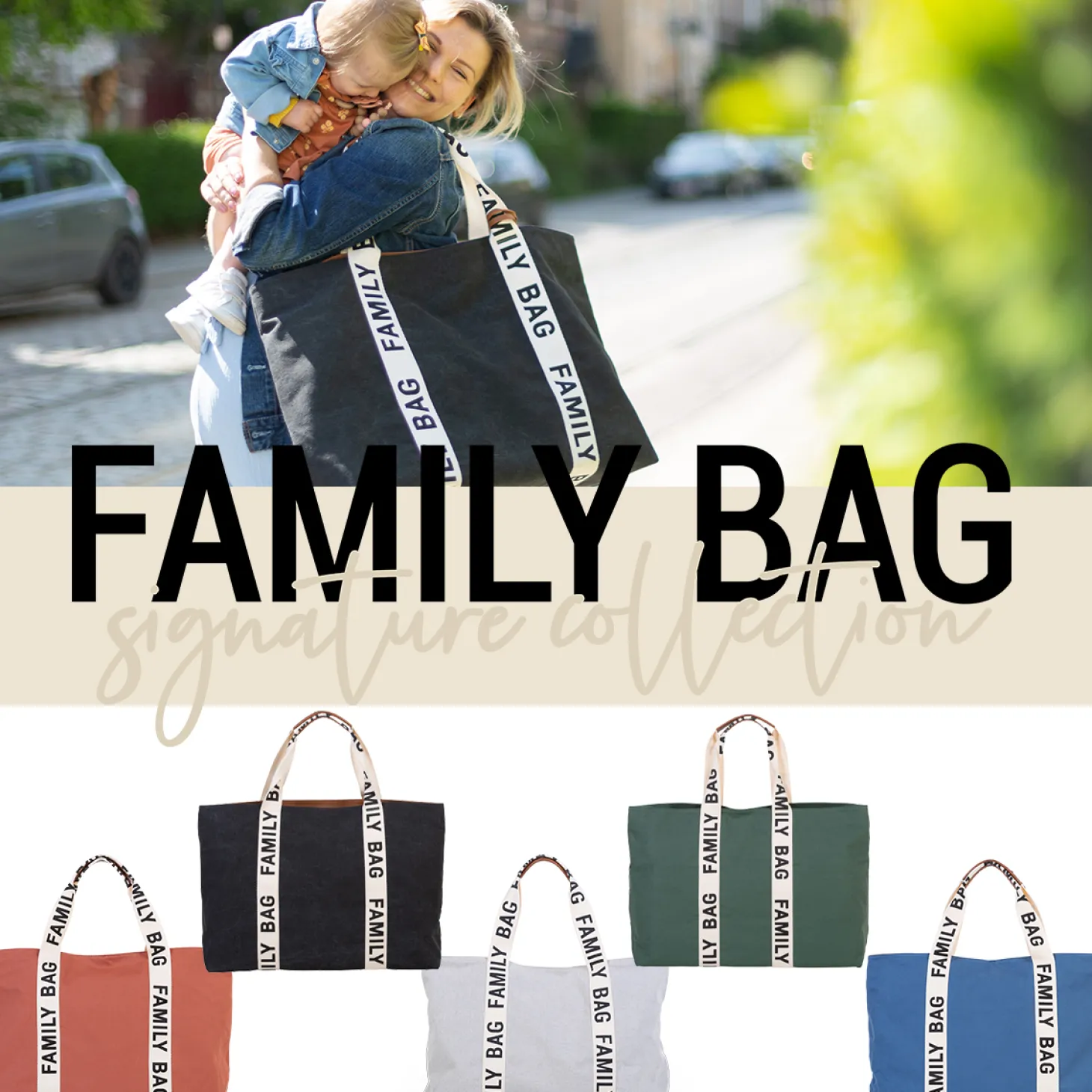 Childhome Sac à langer Family Bag signature canvas black