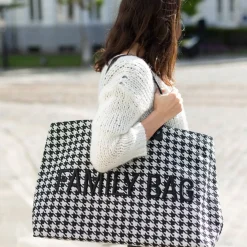 Childhome Sac à langer Family Bag pied de poule Noir