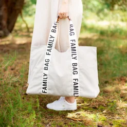 Childhome                    Sac à langer Family Bag signature canvas    Ecru