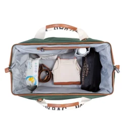 Childhome Sac à langer Mommy bag signature toile Vert