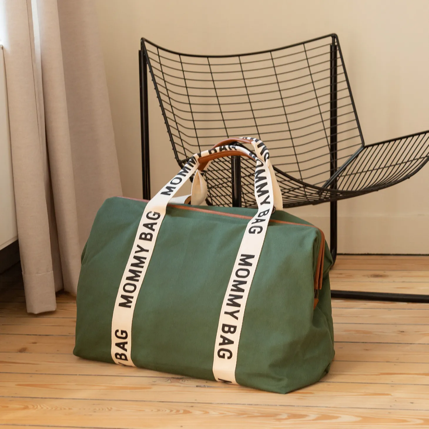 Childhome Sac à langer Mommy bag signature toile Vert