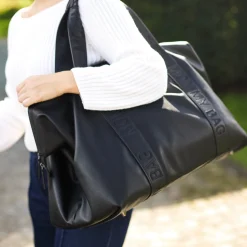 Childhome Sac à langer Mommy Bag Simili Cuir Black