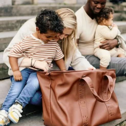 Childhome Sac à langer Mommy Bag Simili Cuir Dark Brown
