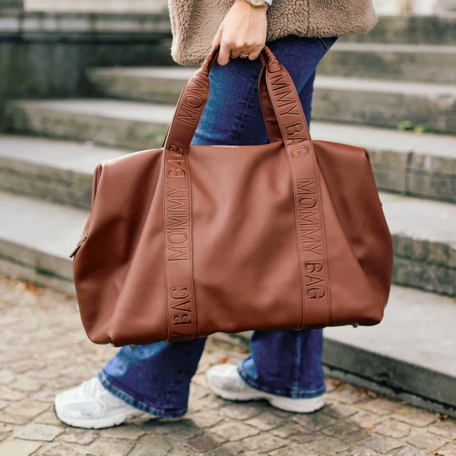 Childhome Sac à langer Mommy Bag Simili Cuir Dark Brown