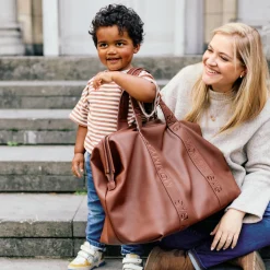 Childhome Sac à langer Mommy Bag Simili Cuir Dark Brown