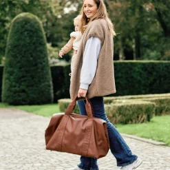 Childhome Sac à langer Mommy Bag Simili Cuir Dark Brown