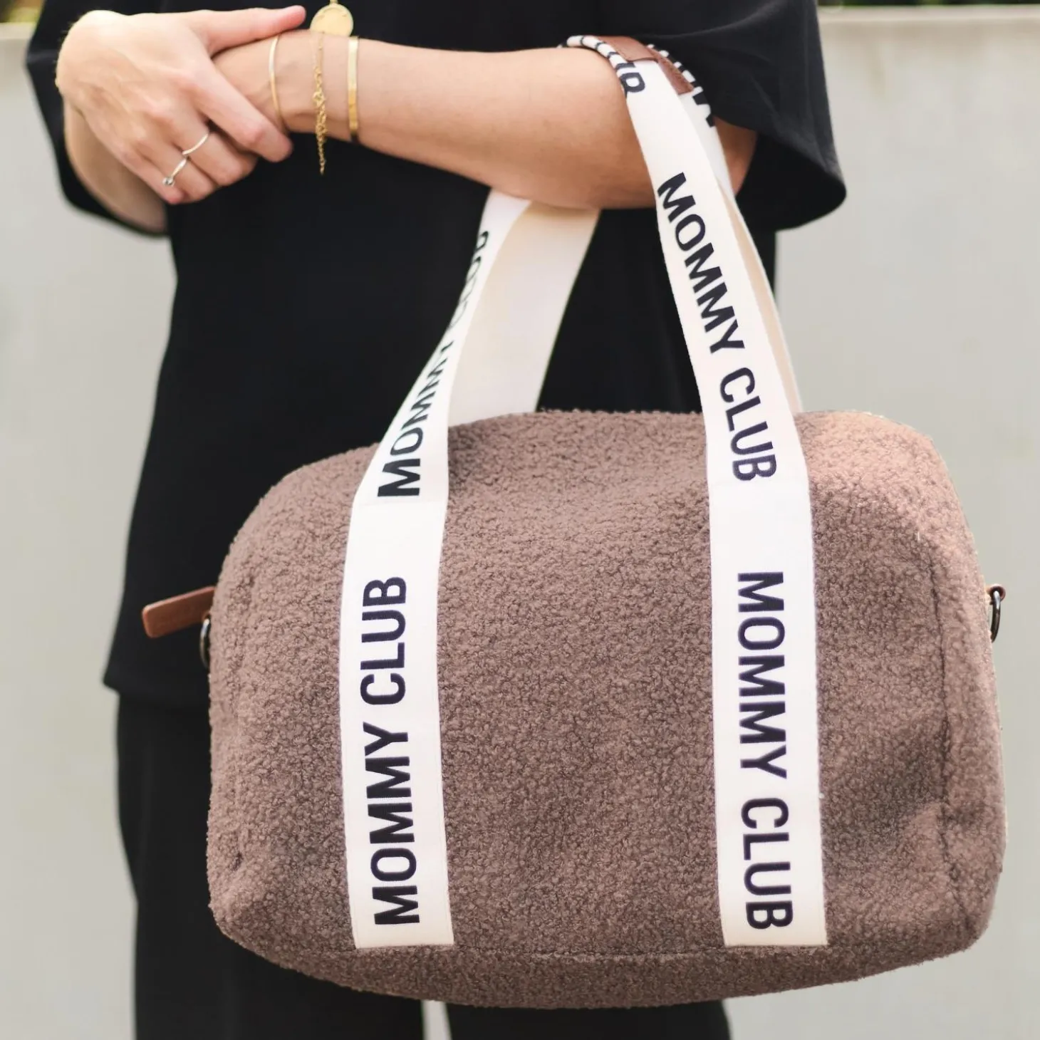 Childhome Sac à Langer Mommy Club Signature Teddy Soft Brown