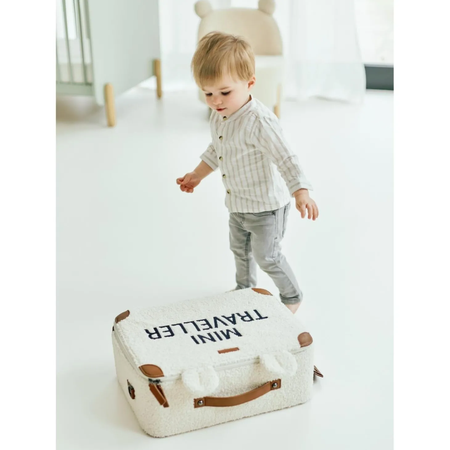 Childhome Valise d'enfant Mini Traveller Teddy Offwhite