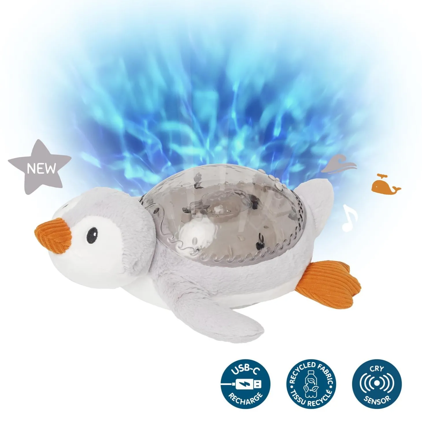Cloud b Veilleuse tranquil penguin Multicolore