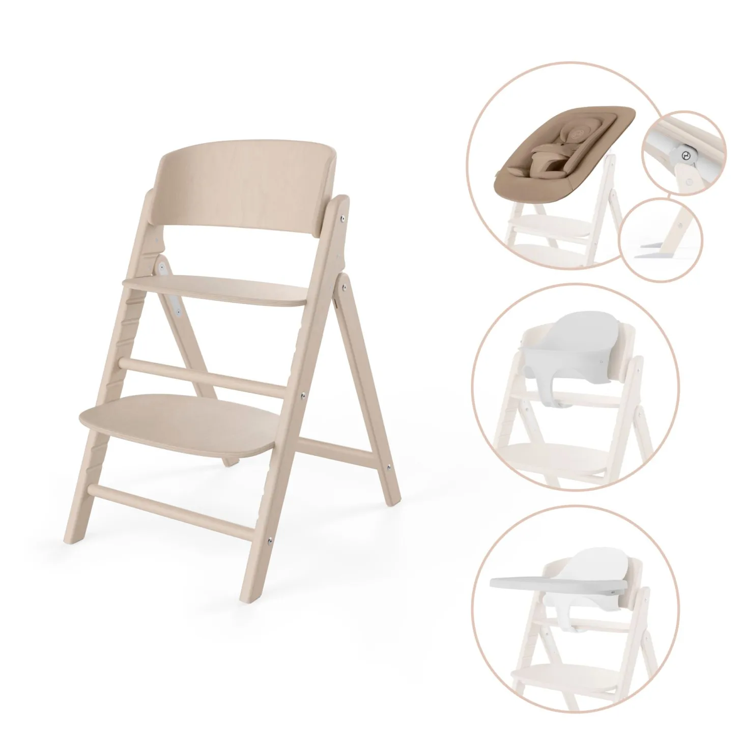 Cybex Chaise Haute Click & Fold 4-en-1 All Natural Light