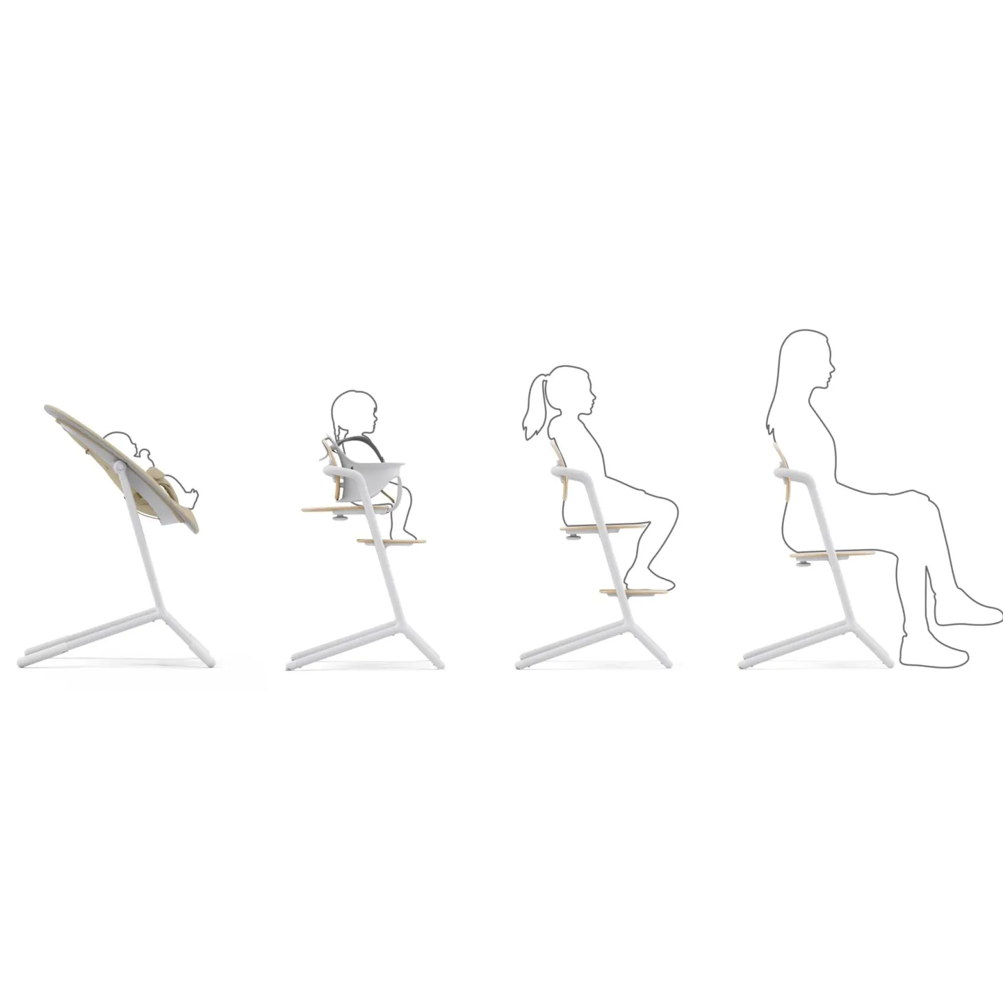 Cybex Chaise haute Lemo 3 en 1 Sand White