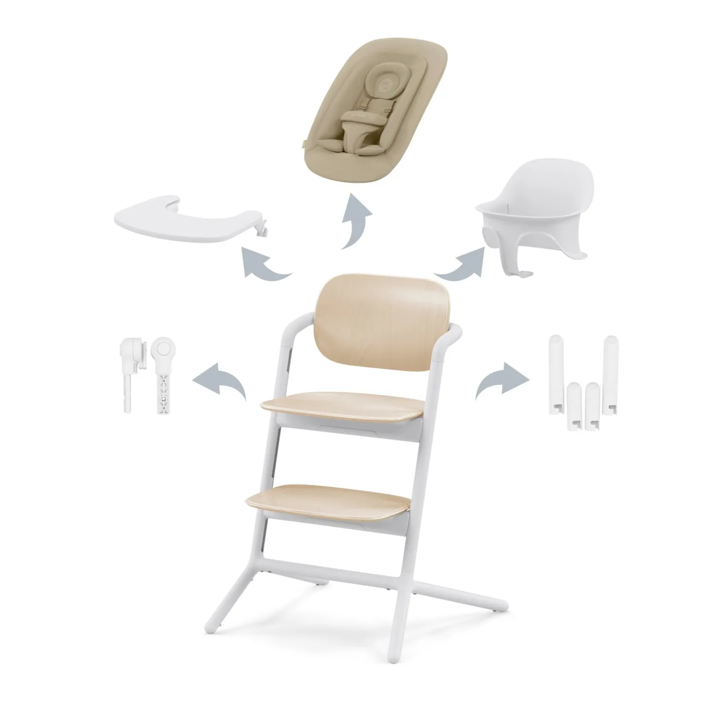Cybex Chaise haute Lemo 4 en 1 Sand White