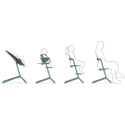 Cybex                    Chaise haute Lemo 3 en 1    Stone Blue