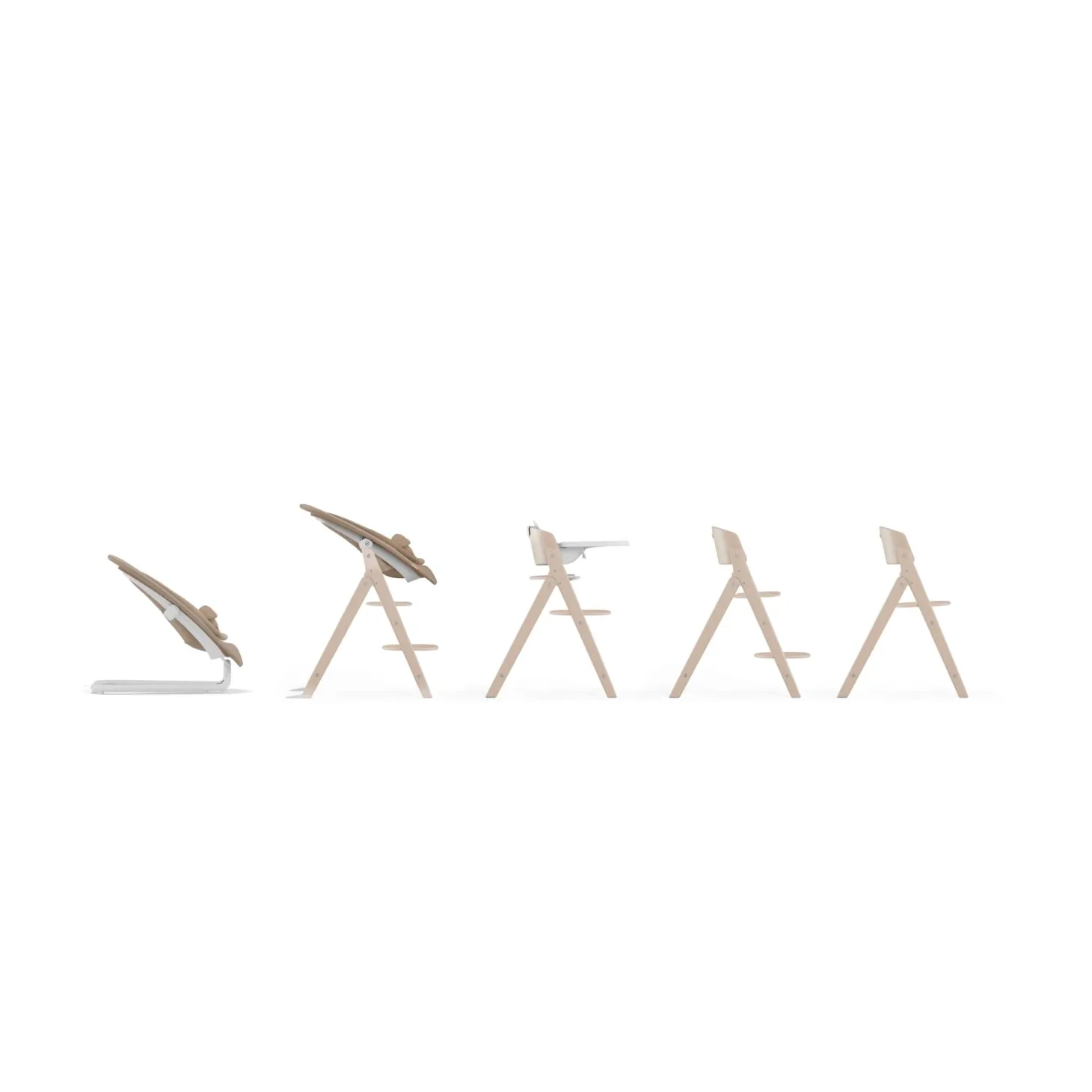 Cybex Chaise haute Évolutive Pliante Click & Fold 4-en-1 All Natural Dark