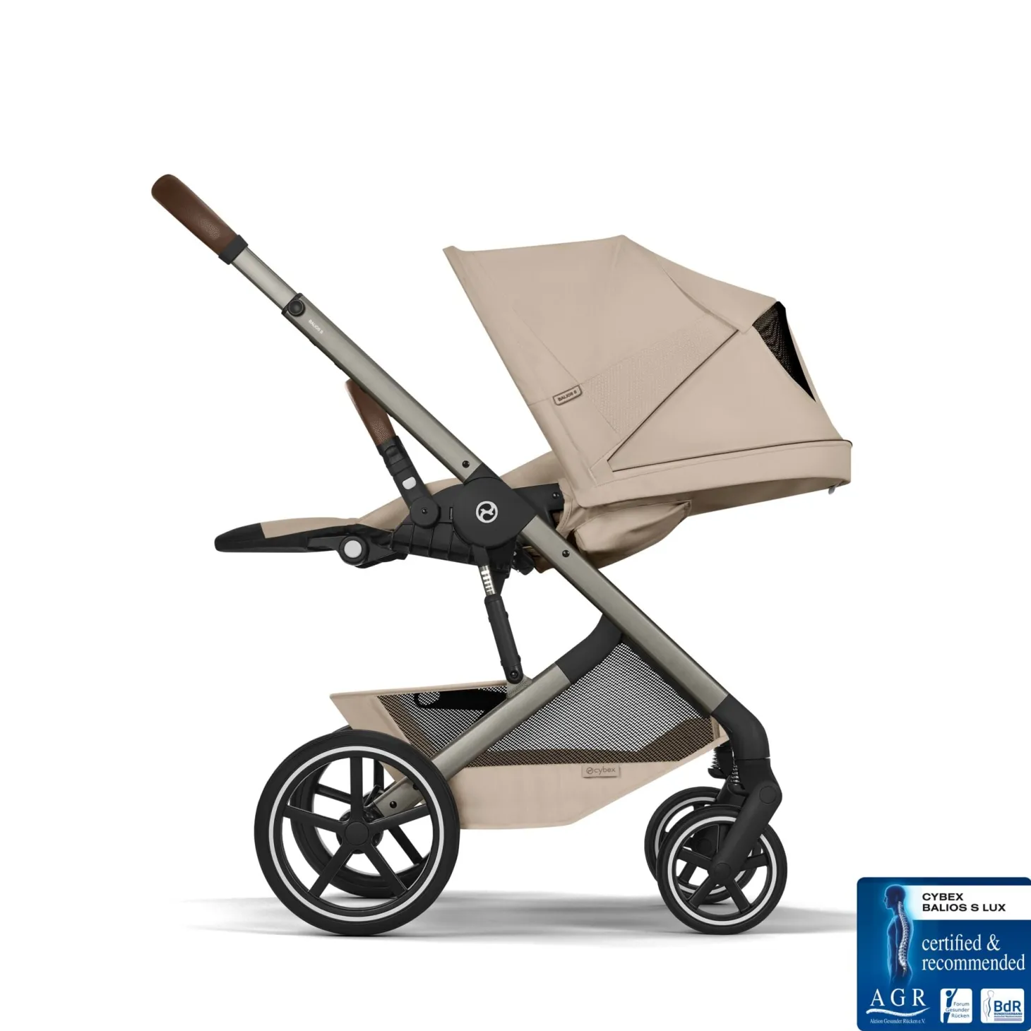 Cybex Duo Poussette Balios S Lux + Nacelle Cot S Lux Châssis Taupe/Almond Beige