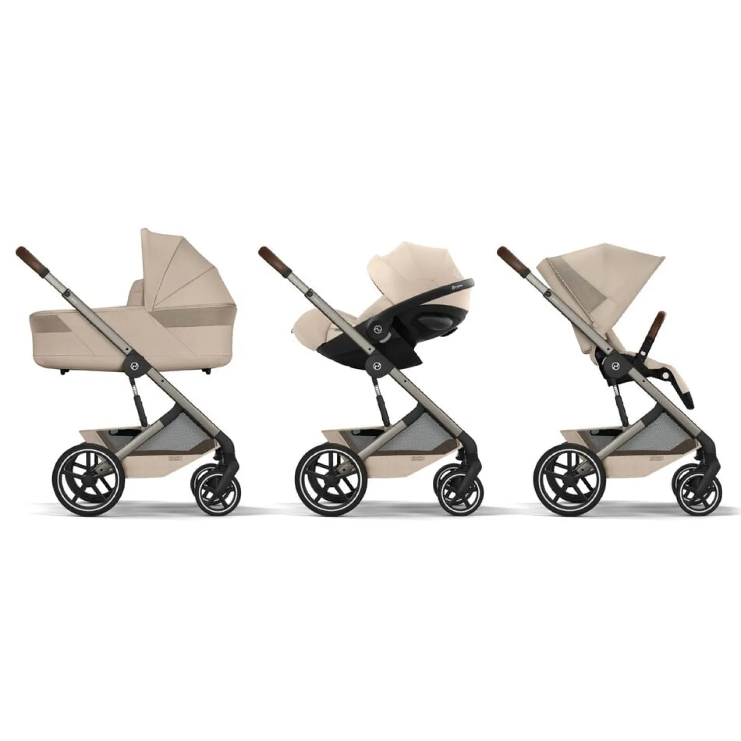 Cybex Duo Poussette Balios S Lux + Nacelle Cot S Lux Châssis Taupe/Almond Beige