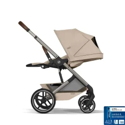 Cybex Duo Poussette Balios S Lux + Nacelle Pliable Châssis Taupe/Almond Beige