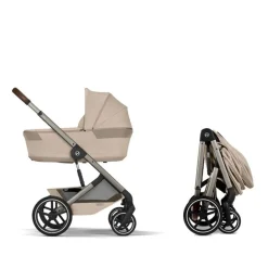 Cybex Duo Poussette Balios S Lux + Nacelle Pliable Châssis Taupe/Almond Beige