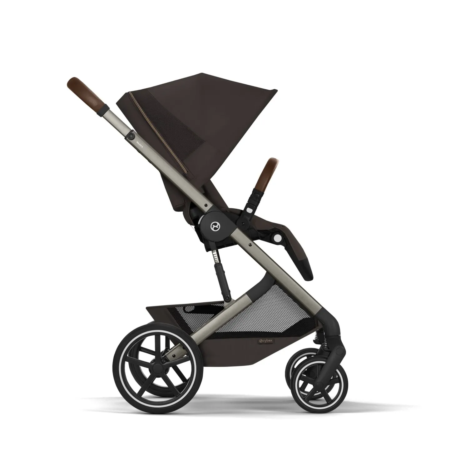 Cybex Duo Poussette Balios S Lux + Nacelle Pliable Châssis Taupe/Chocolate Brown
