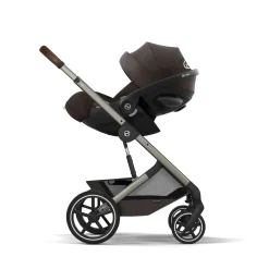 Cybex Duo Poussette Balios S Lux + Nacelle Pliable Châssis Taupe/Chocolate Brown