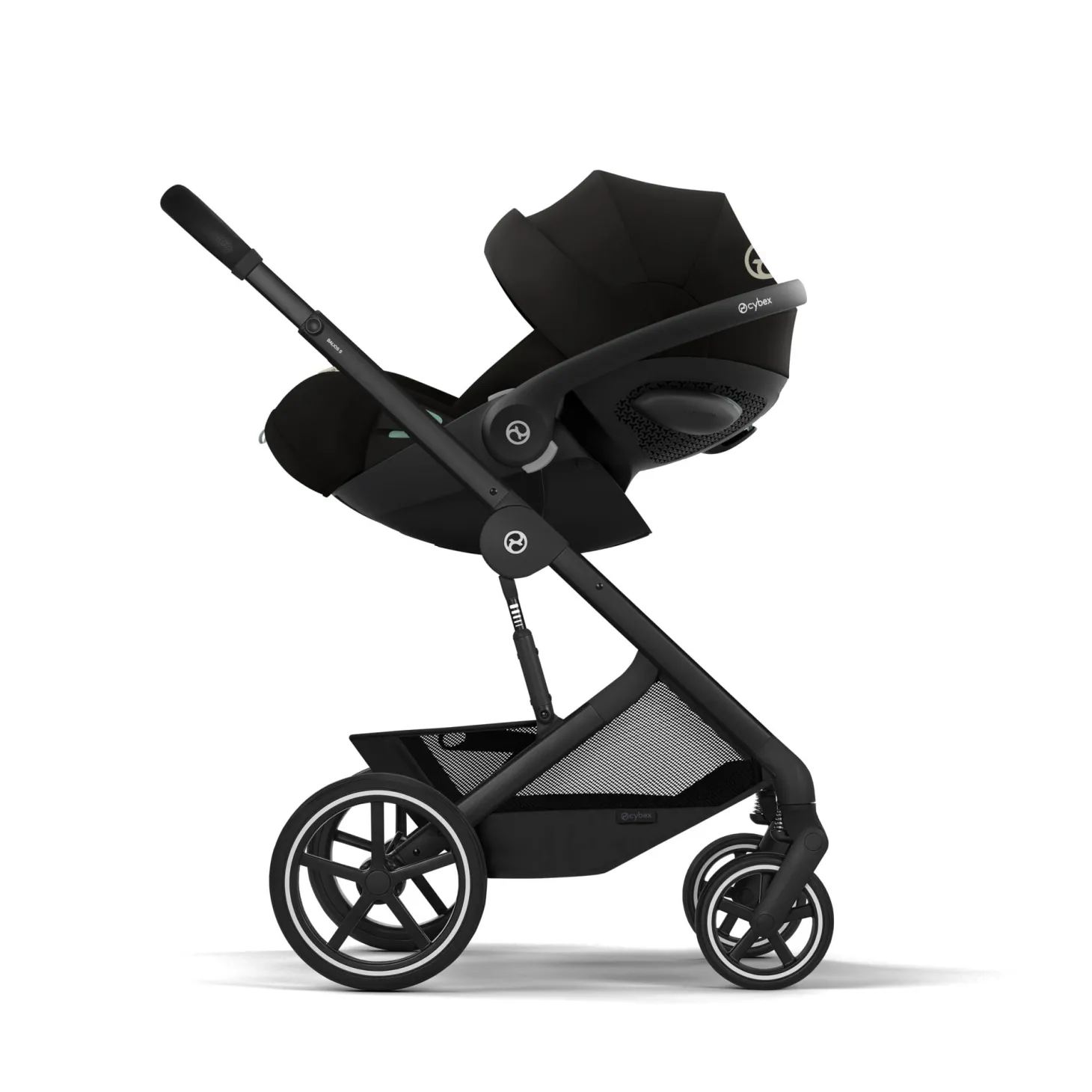 Cybex Duo Poussette Balios S Lux + Nacelle Pliable Châssis noir/Moon Black