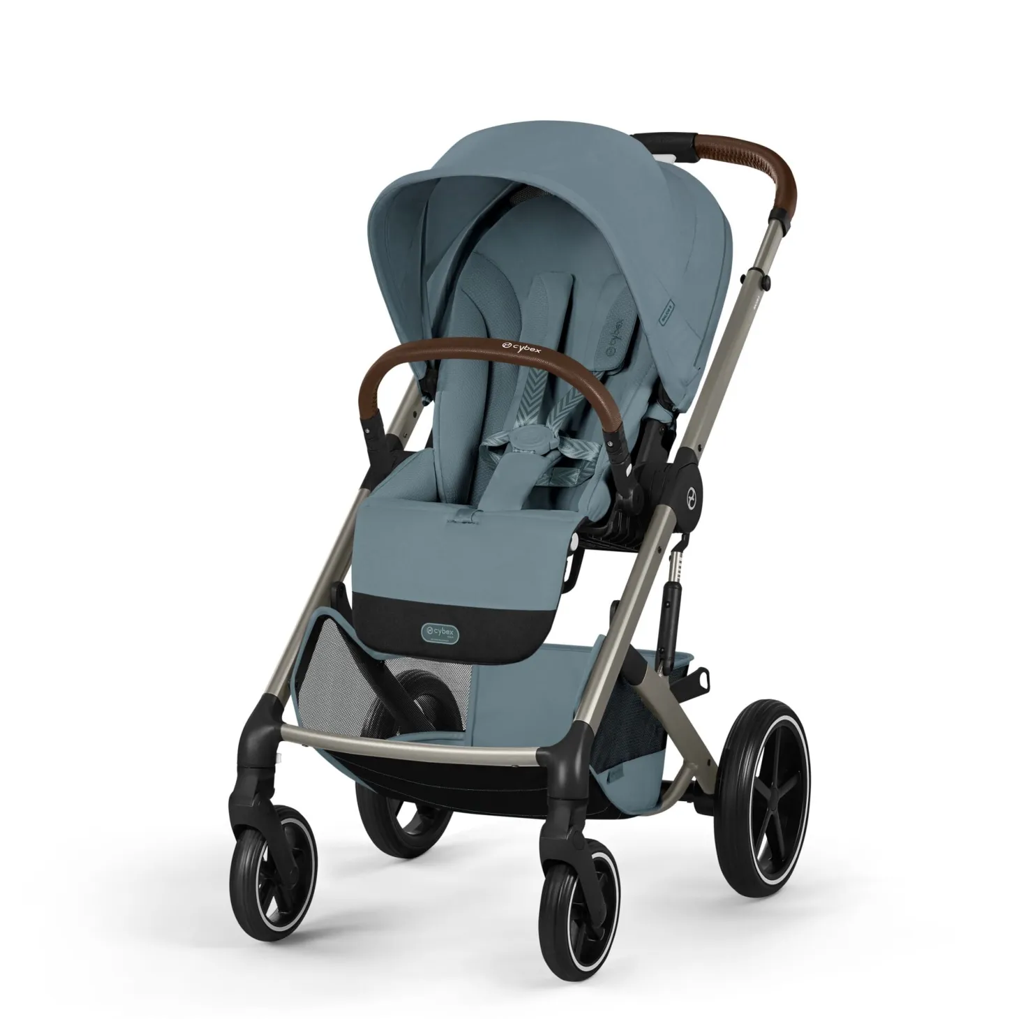 Cybex Duo Poussette Balios S Lux + Nacelle Pliable Châssis Taupe/Stormy Blue