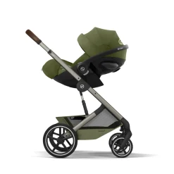 Cybex Duo Poussette Balios S Lux + Nacelle Pliable Châssis Taupe/Moss Green