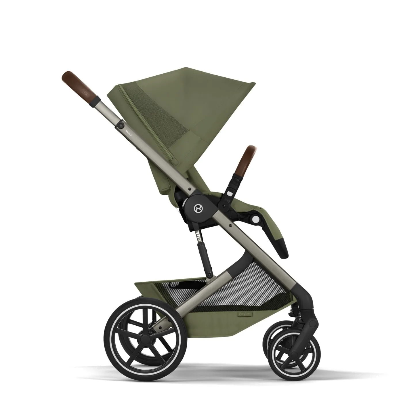 Cybex Duo Poussette Balios S Lux + Nacelle Pliable Châssis Taupe/Moss Green