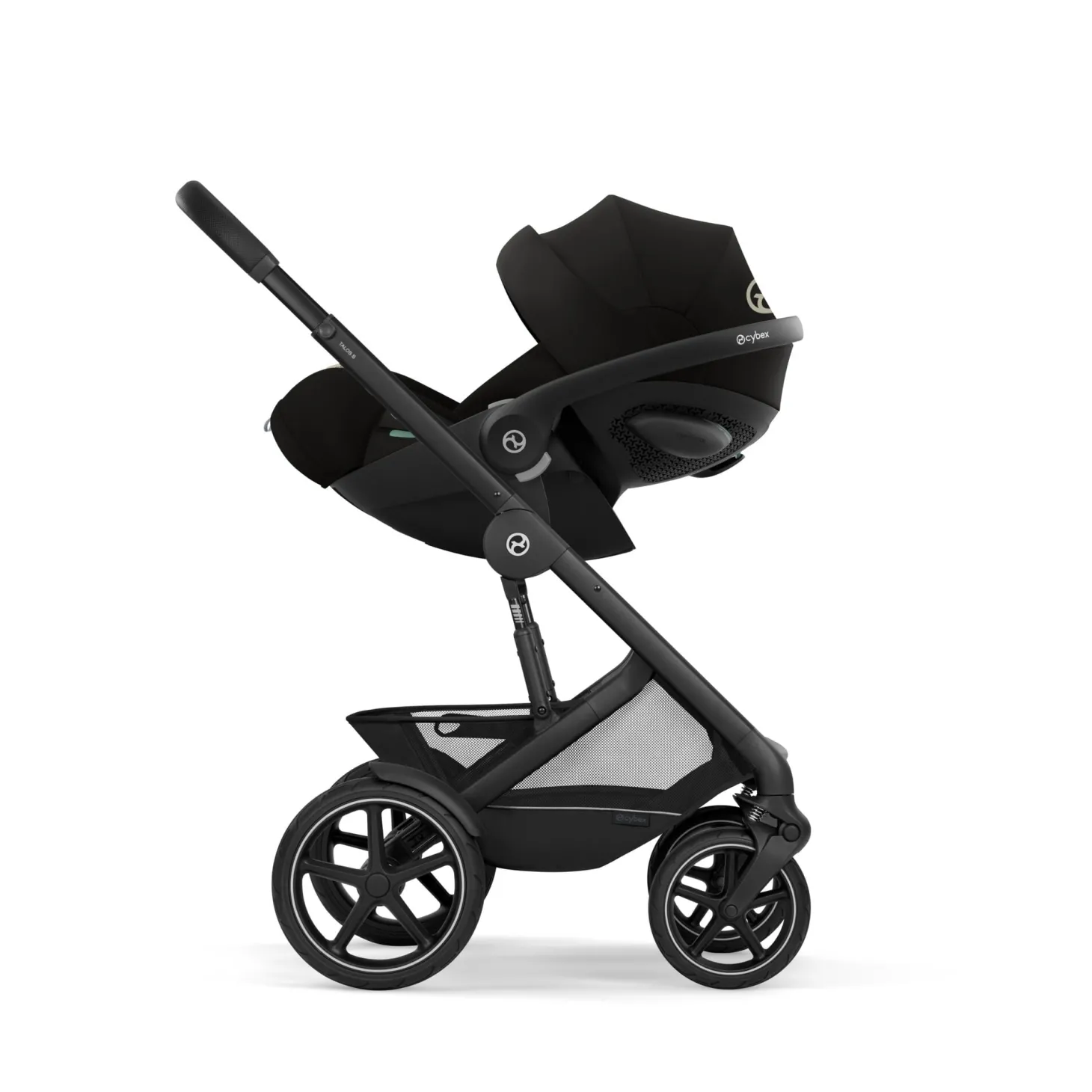 Cybex Duo poussette Talos S Lux + Nacelle pliable Châssis Noir/Moon Black