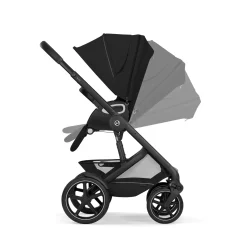 Cybex Duo poussette Talos S Lux + Nacelle pliable Châssis Noir/Moon Black