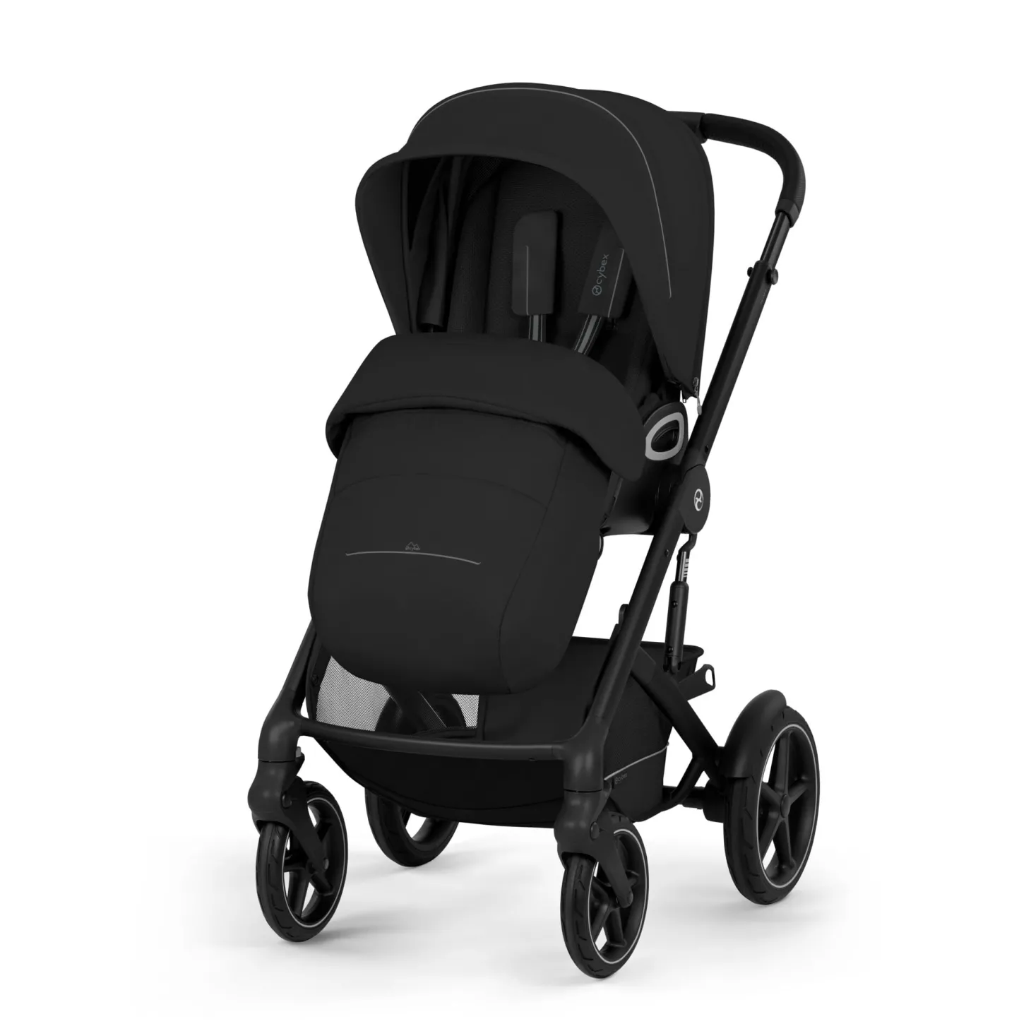 Cybex Duo poussette Talos S Lux + Nacelle pliable Châssis Noir/Moon Black