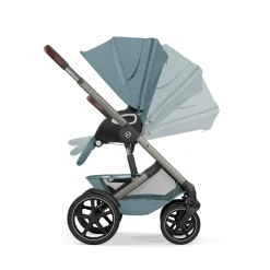 Cybex Duo poussette Talos S Lux + Nacelle pliable Châssis Taupe/Stormy Blue