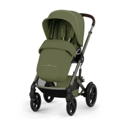 Cybex Duo poussette Talos S Lux + Nacelle pliable Châssis Taupe/Moss Green