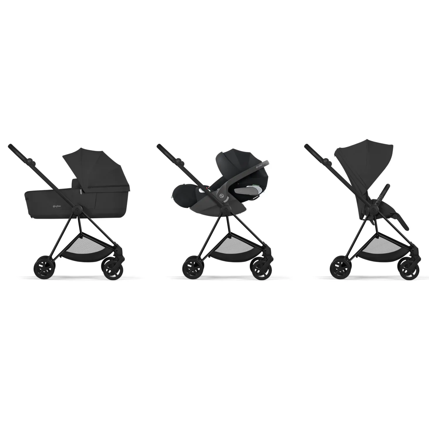 Cybex Poussette citadine avec nacelle pliable Duo Mios Châssis Matt Black / Sepia Black