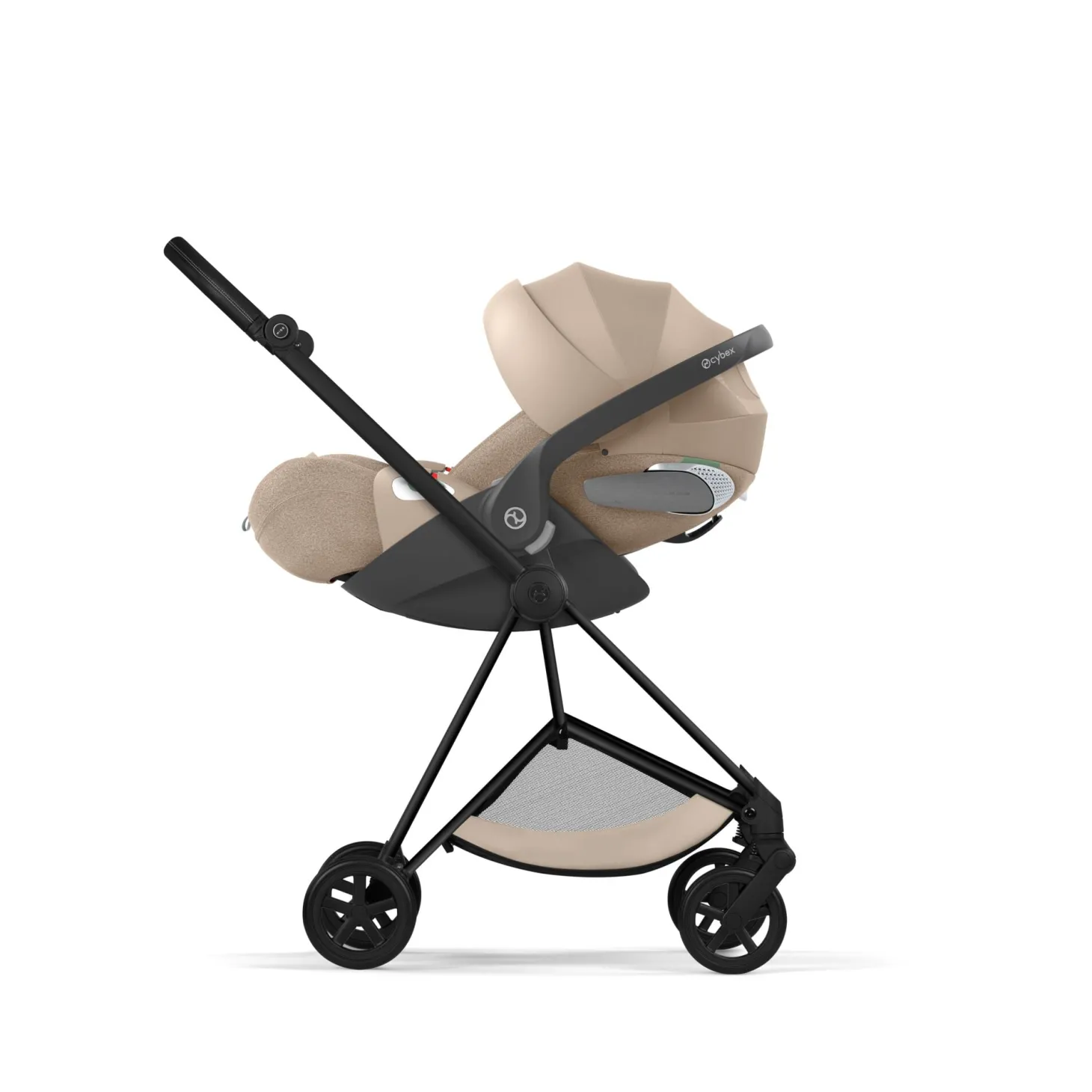 Cybex Poussette citadine avec nacelle pliable Duo Mios Châssis Matt Black / Cozy Beige
