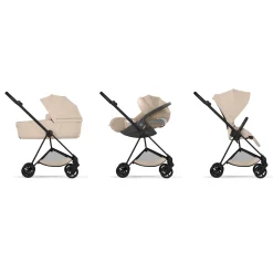 Cybex Poussette citadine avec nacelle pliable Duo Mios Châssis Matt Black / Cozy Beige