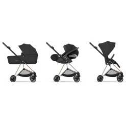 Cybex Poussette citadine avec nacelle pliable Duo Mios Châssis Rose Gold / Sepia Black