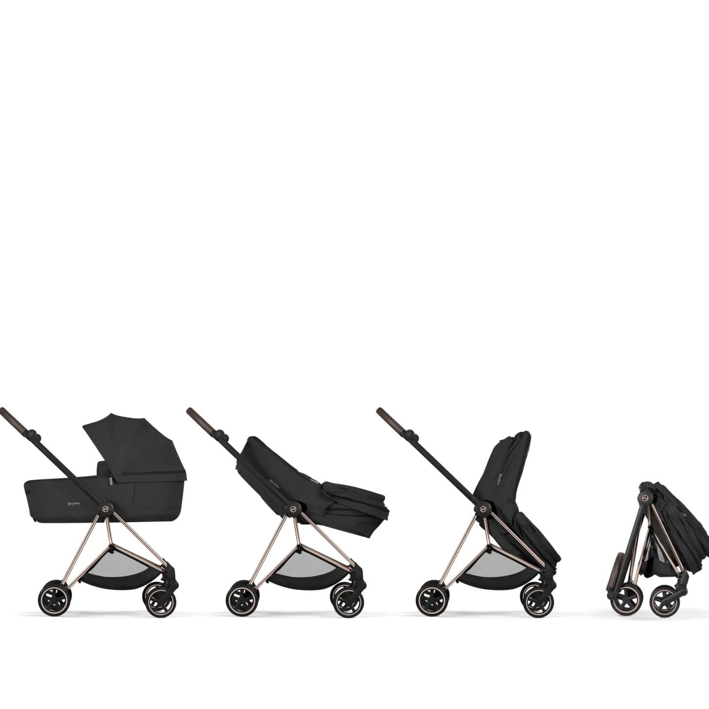 Cybex Poussette citadine avec nacelle pliable Duo Mios Châssis Matt Black / Coconut Brown