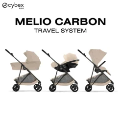 Cybex Poussette Citadine Ultra Légère Melio Carbon Almond Beige