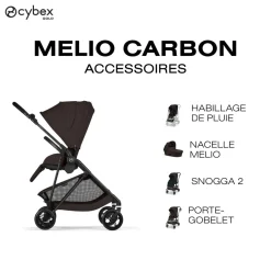 Cybex Poussette Citadine Ultra Légère Melio Carbon Chocolate Brown