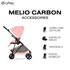 Cybex Poussette Citadine Ultra Légère Melio Carbon Candy Pink