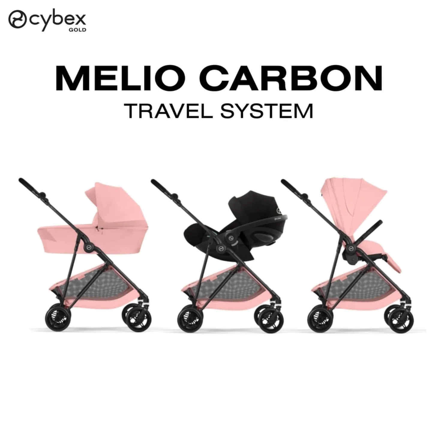Cybex Poussette Citadine Ultra Légère Melio Carbon Candy Pink