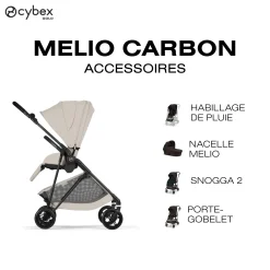 Cybex Poussette Citadine Ultra Légère Melio Carbon Dune Grey