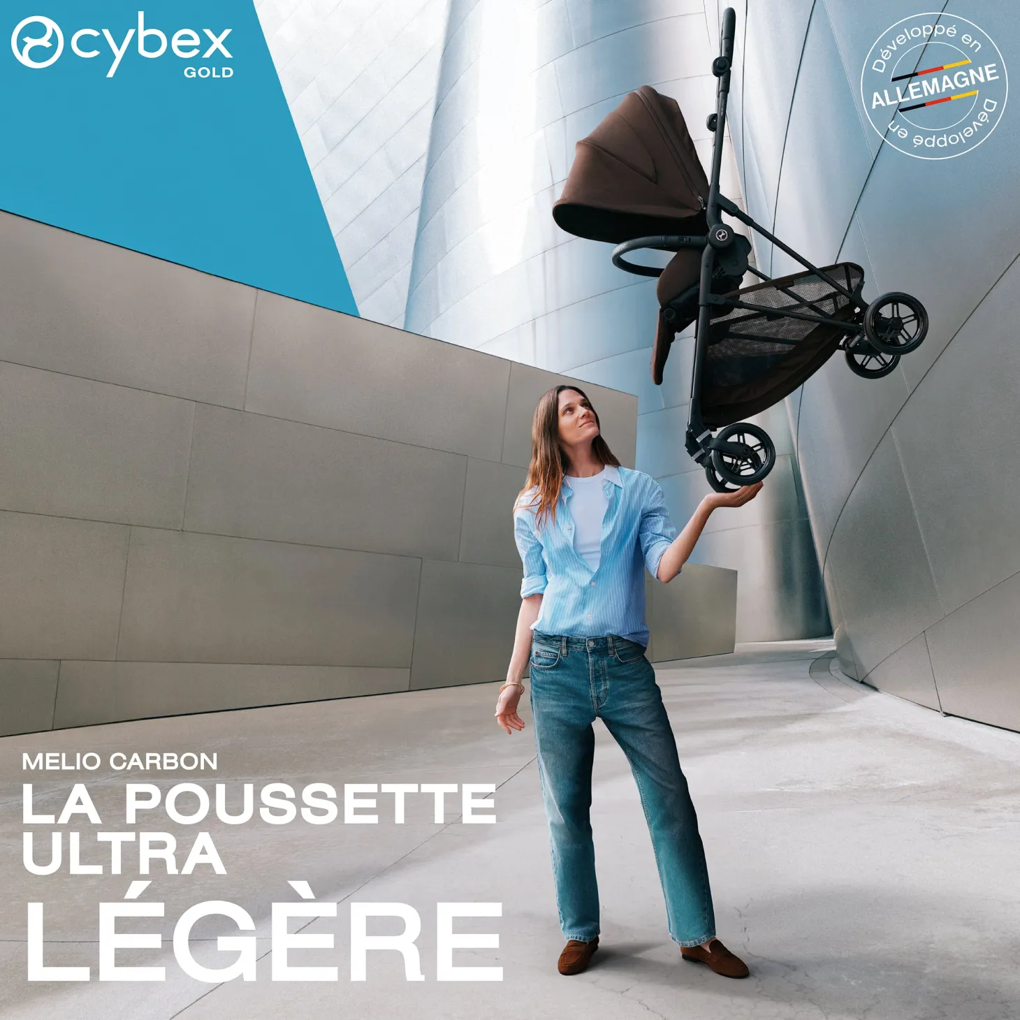 Cybex Poussette Citadine Ultra Légère Melio Carbon Dune Grey