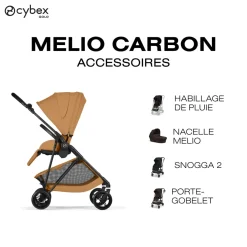 Cybex                    Poussette Citadine Ultra Légère Melio Carbon     Cinnamon Yellow