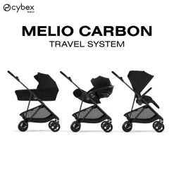 Cybex Poussette Citadine Ultra Légère Melio Carbon Magic Black