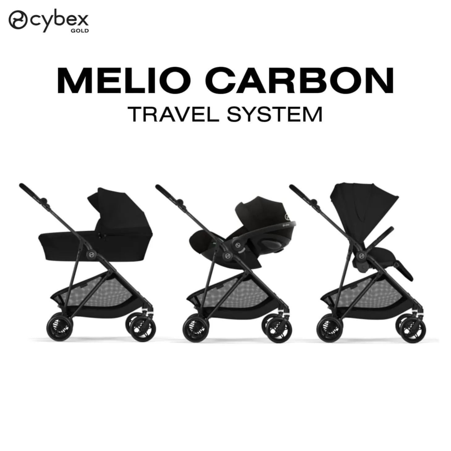 Cybex Poussette Citadine Ultra Légère Melio Carbon Magic Black