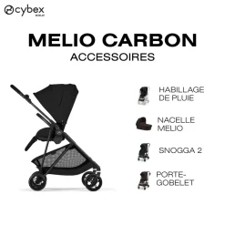 Cybex Poussette Citadine Ultra Légère Melio Carbon Magic Black