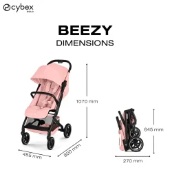 Cybex Poussette Compacte et Citadine Beezy Châssis Noir - Candy Pink